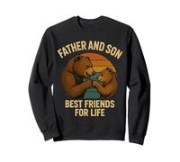 Padre e Figlio Best Friends for Life Retro Tramonto Papa Bear Felpa