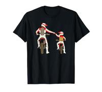 Padre e Figlio in Moto Pugno di Saluto Bianco e Rosso Maglietta