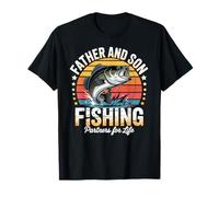 Padre E Figlio Pesca Partners For Life Retro Bass Trip Maglietta