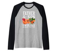 Padre e Figlio Ukulele Buddies for Life Musicista Hawaiano Maglia con Maniche Raglan