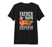 Padre e Figlio Ukulele Buddies for Life Musicista Hawaiano Maglietta Premium