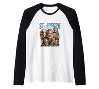 Padre e Lavoratore cattolico di San Giuseppe Maglia con Maniche Raglan