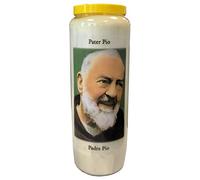 Padre Pio Candela di preghiera a vasetto Novena 18 x 7 cm 100% Vegetale Combustione 9 giorni - 216 ore
