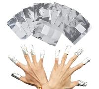 Pads Rimozione Smalto Gel 100 Pezzi con Fogli Argento | Manicure Casa e Salone, Uso Rapido su Gel e Acrilico, Kit Pratico