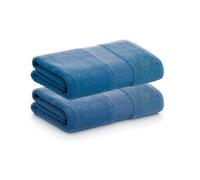 PADUANA | Confezione da 2 asciugamani da bagno 100 x 150 blu 100% cotone pettinato - asciugatura morbida, rapida e massimo assorbimento - disponibile in toeletta, lavandino, doccia