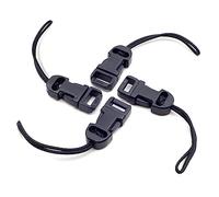 Padwa Lifestyle 4 pezzi nero a sgancio rapido cinghia fotocamera QD Loops connettore adattatore - Clip a sgancio rapido per fotocamera compatibile con tutte le fotocamere digitali compatte, binocoli