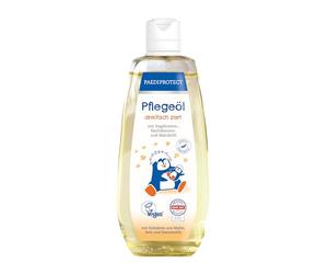 PAEDIPROTECT Olio per la cura di neonati e bambini 200 ml, olio per bambini con olio di mandorle per pelli giovani, olio per il corpo per la cura delicata della pelle e pulizia nella zona del