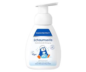 PAEDIPROTECT Sapone in schiuma per bambini adulti 240 ml, senza profumo e idratante, con aloe vera, detergente, sapone vegano per le mani vegano a pH neutro