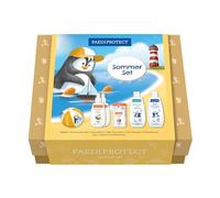 PAEDIPROTECT set estivo per neonati e bambini prodotti per la protezione solare e la cura della pelle, incl. 2x crema solare marina, 1x crema solare per il viso, 1x shampoo e lozione 2in1, 1x lozione