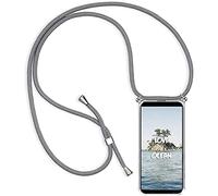 Paekear Custodia con Collana per ZTE Blade A35E, Cover Trasparente Morbido Silicone con Cordino Case con Laccio Tracolla [Antiurto] [AntiGraffio] [Antiscivolo] TPU Cover con Collana, Grigio