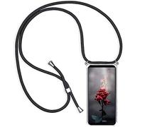 Paekear Custodia con Collana per ZTE Blade A73 4G, Cover Trasparente Morbido Silicone con Cordino Case con Laccio Tracolla [Antiurto] [AntiGraffio] [Antiscivolo] Case con Collana, Nero