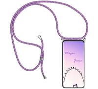 Paekear Custodia con Collana per ZTE Blade V60/ Axon 60 4G, Cover Trasparente Morbido Silicone con Cordino Case con Laccio Tracolla [Antiurto] [AntiGraffio] [Antiscivolo] Case con Collana, Viola