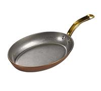 Paella Ovale Sish con Manico Singolo, Piatto per Paella in Acciaio Inox, Piatto Antiaderente per Frutti di Mare, per Friggere, per Case O Ristoranti, 22 Cm, Oro, 22 Cm