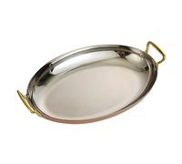 Paella Ovale Sish, Paella in Acciaio Inossidabile con Doppi Manici, Pentola Antiaderente per Paella, Pentole per Case O Ristoranti, Oro, 30 Cm