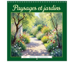 Paesaggi e giardini - acquerelli impressionisti (calendario da parete quadrato 2027, 30 x 30 cm), calendario doppio con una pagina per prendere appunti