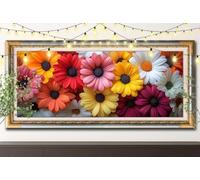 Paesaggio 5D Diamond Painting Kit Completo con Crystal Art e Diamantini per Adulti,Crisantemo Pittura Diamante Fai Da Te Grandi 30x90cm,Strass a Punto Croce per Decorazione Casa e Pareti 61F-1668