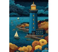 Paesaggio 5D Diamond Painting Kit Faro Diamond Painting Adulti, DIY Quadri con Perline Passatempo per Adulti, Mosaico Diamantini Crystal Art per Pittura Kit, Decorazioni, Regalo 60x80 cm -TL58TU
