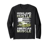Paesaggio Americano Highland Hustle Maglia a Manica