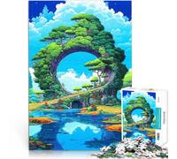 Paesaggio anime Puzzle da 1000 pezzi per adolescenti Aiuta il cervello ad allenare i giocattoli che creano dipendenza per coltivare la pazienza Regalo di opere d'arte 38x26cm