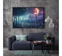 Paesaggio astratto Wall Art Poster e stampe Fantasy Night Starlight Deep Sea Canvas Painting Nordic Living Room Home Decor 30x40cm Senza Cornice