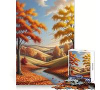 Paesaggio autunnale con fiume, puzzle per ragazzi da 1000 pezzi, allenamento della concentrazione, attività rilassante, assemblaggio preciso, ottimo regalo (38x52cm)