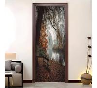 Paesaggio Autunnale Del Parco Adesivi per Porte Autoadesivo 90x210 cm Carta Parati Decorazione Della Casa Bellezza Mondialele Impermeabili Adesivo della Porta per Soggiorno Camera da Letto e Bagno