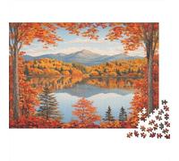 Paesaggio autunnale|Lake Maple Alberi| Puzzle Divertenti Per Tutta La Famiglia 1000pcs (75x50cm) Adulti