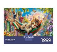Paesaggio Cane Per Lo Sviluppo: 1000 Pezzi Giochi Di Puzzle Cognitivo Gatto in Amaca Gioco E Attività Per La Casa, L'apprendimento E La Crescita 52x38cm/1000pcs