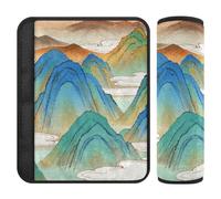 Paesaggio Cinese Montagna Verde 2 pz auto Cintura di Sicurezza Copertura Rilascio Stress al Collo e Spalle per Zaino Protector para cinturón de carro
