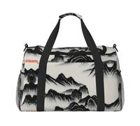 Paesaggio Cinese Stampa Pittura Weekender Pernottamento Carry On Bag Duffel Bag per Viaggio Donne Uomini Palestra Bagagli Borsa Carry on, Nero , Taglia unica