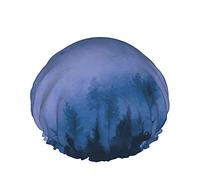 Paesaggio Con Alba E Alberi Della Foresta Nebbiosa Cuffia Da a Impermeabile Riutilizzabile Da Bagno Elastica Per Donna, Cappucci Per Ragazze Spa Uso Domestico, Hotel E Parrucchiere