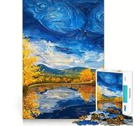 Paesaggio con cielo stellato, puzzle da 1000 pezzi per adolescenti, gioco di logica stimolante, divertimento per il tempo libero, bordo trasparente, oggetto da collezione 50x75cm