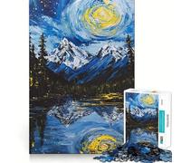 Paesaggio con cielo stellato, puzzle da 1000 pezzi per adolescenti, gioco di logica stimolante, divertimento per il tempo libero, bordo trasparente, oggetto da collezione 50x75cm