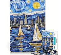 Paesaggio con cielo stellato, puzzle da 1000 pezzi per adolescenti, gioco di logica stimolante, divertimento per il tempo libero, bordo trasparente, oggetto da collezione 50x75cm