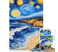 Paesaggio con cielo stellato, puzzle da 1000 pezzi per adolescenti, sfida per la mente, divertimento condiviso, risultato chiaro, piacevole sorpresa 38x26cm