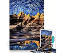 Paesaggio con cielo stellato, puzzle da 1000 pezzi per ragazzi, gioco stimolante per la mente, attività da fare a casa, dimensioni nitide, regalo affettuoso 38x52cm