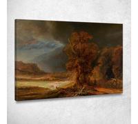 Paesaggio Con Il Buon Samaritano 1638 Rembrandt van Rijn, rvr157 quadro stampato su tela, fine art, assemblato pronto da appendere 50x70 cm