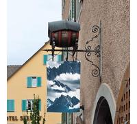 Paesaggio con le montagne e le nuvole stampa bandiera del giardino a doppia faccia bandiere dell'iarda per le decorazioni esterne