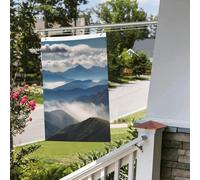 Paesaggio con montagne e nuvole Bandiera 2x3 Ft Outdoor Indoor Primavera Estate Autunno Inverno Giardino Bandiere con Occhiello Verticale Doppio Lato Festività Bandiere Banner per Decorazioni da