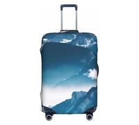 Paesaggio con Montagne Stampa Lavabile Stretch Valigia Protector Anti Graffio Viaggio Copertura per Adulto, bianco, XL