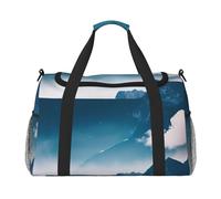 Paesaggio con stampa montagne ampio spazio viaggio borsone Carry On Tote 50 x 33 x 25,9 cm elegante tote per palestra