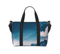 Paesaggio con stampa montagne borsa da viaggio a mano con cerniera Weekender borsa da notte per donne uomini Carry On