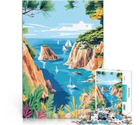 Paesaggio costiero con barche a vela Puzzle da 1000 pezzi per adolescenti Sollievo dallo stress Ogni pezzo è unico - Gioco divertente e stimolante per tutta la famiglia 38x26cm