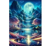 Paesaggio da favola con cascata - Puzzle 70 Pezzi - puzzle Fai da te 20x15 cm,Intrattenimento Creativo - Puzzles Per Adulti E Tutta La Famiglie