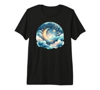 Paesaggio dei Sogni della Luna Crescente Celeste Maglietta Premium
