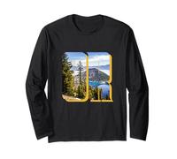 Paesaggio del Lago del cratere all'Interno di Lettere Grassetto O Escursioni in Oregon Maglia a Manica