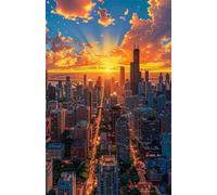 Paesaggio del tramonto in città - Puzzle 1200 Pezzi - Puzzle Fai da te 75x50 cm,Intrattenimento Creativo - Puzzle Per Adulti E Tutta La Famiglie