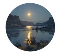 Paesaggio del tramonto sul fiume Tappeto Canyon Erbacce Riflessi nel lago Tappeti Tappeto rotondo lavabile per camera da letto Soggiorno Asilo nido Ingresso Decorazioni per la casa 120x120cm