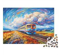 Paesaggio del treno Puzzle 1000 Pezzi In cartone Spesso, Un Tangram Per Enigma Per Lo Stress Relief, Ideale Per Quadro Fai Da Te, Regalo Di Compleanno Perfetto 70x50cm/1000pcs