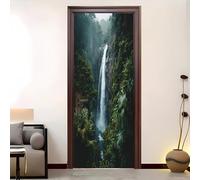 Paesaggio Della Cascata Della Junglea Adesivi per Porte Autoadesivo 95x215 cm Carta Parati Decorazione Della Casa Scenario Mondialele Impermeabili Adesivo della Porta per Soggiorno da Letto e Bagno